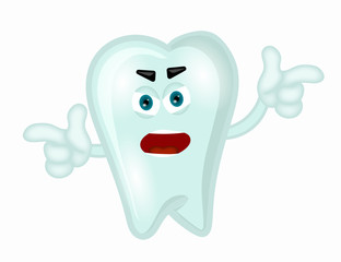 Angry tooth funny cartoon illustration children dientist