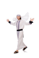 Concept with arab man isolated on white