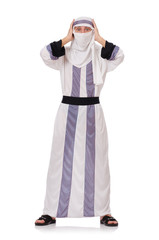 Concept with arab man isolated on white