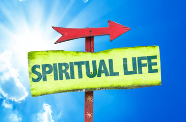 Spiritual Life sign with sky background