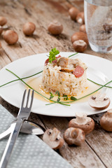 Risotto reis mit Pilzen