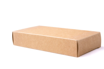 brown package box on isolated background