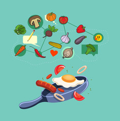 Vector food flat illustration