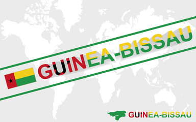 Guinea-Bissau map flag and text illustration