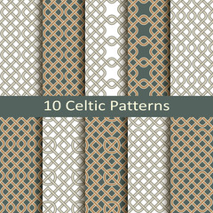 set of ten celtic patterns