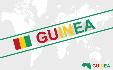 Guinea map flag and text illustration