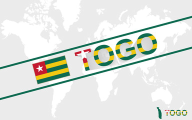 Togo map flag and text illustration