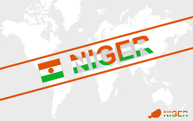 Niger map flag and text illustration