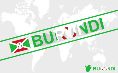 Burundi map flag and text illustration