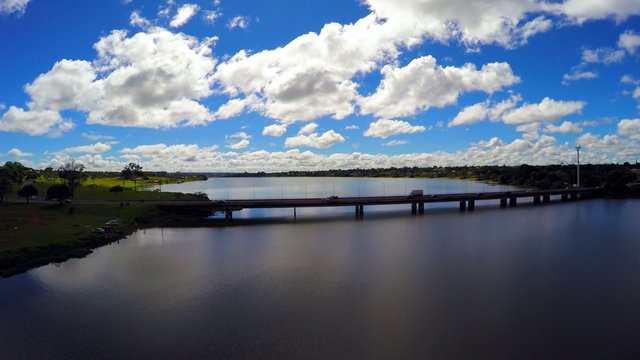 Aerial View from the Bridge of the Lago Paranoa in Brasilia