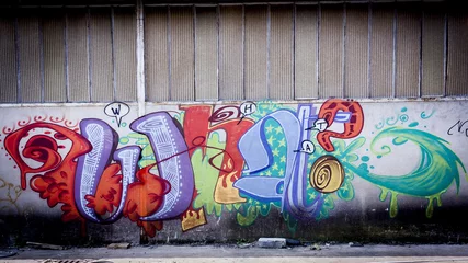 Crédence de cuisine en verre imprimé Graffiti Mur de graffitis