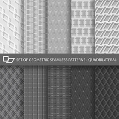 Set of Geometric Seamless Patterns-Quadrilateral