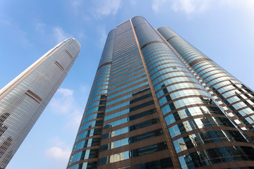 up looking skyscraper and office building exterior