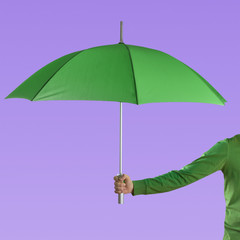 Male hand with umbrella