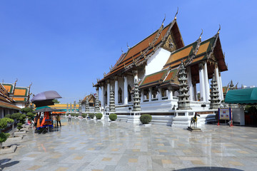 BANGKOK, THAILAND - December 15, 2014: tour of Wat Suthat Thepwa