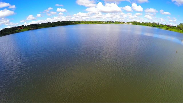 Aerial View from Lago Paranoa in Brasilia the capital of Brazil