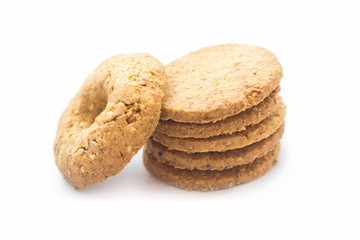 Cereal cookies isolated on white background
