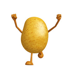 Potato character with running pose
