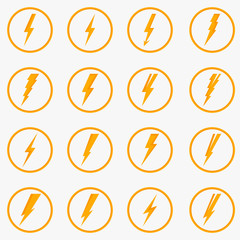 Set of vector lightning icons