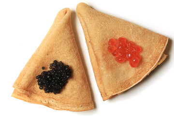 pancakes with caviar