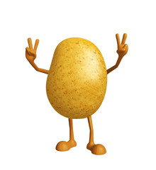 Potato character with win pose