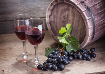 vine on wooden background