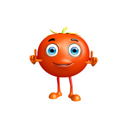 Tomato character with pointing pose