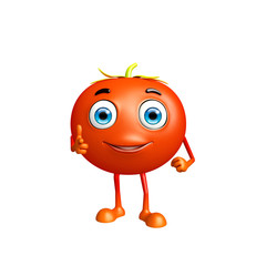 Tomato character with pointing pose