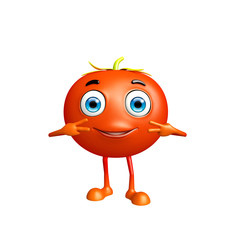 Tomato character with win pose