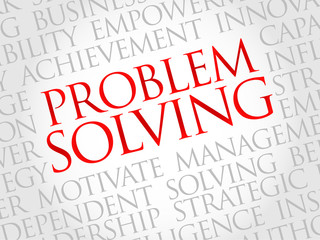 Problem solving word cloud, business concept