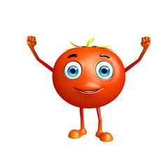 Tomato character with happy pose