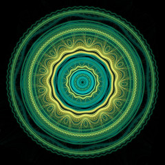 Obraz premium Green and yellow mandala