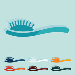 Flat design: hair brush