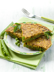 omelet with green peas