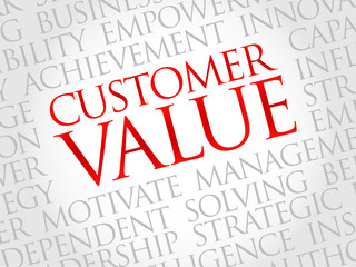 Customer Value word cloud, business concept
