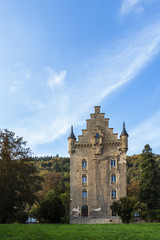 Fototapeta na wymiar Schoenfels castle in Luxembourg, sunny day