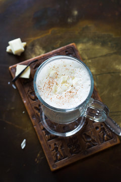 Hot White Chocolate in Glass