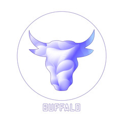abstract silhouette buffalo head. vector illustration