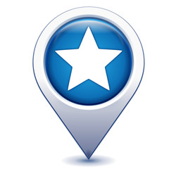 étoile favori sur marqueur géolocalisation bleu