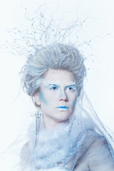 Snow queen with unusual makeup