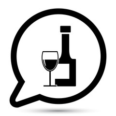 Vector wine bubble icon.
