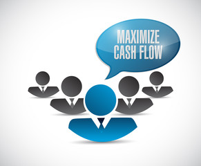 maximize cash flow team sign illustration design