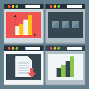 Flat Stylized Web Page Icons Set