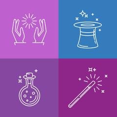 Vector magic related linear icons and signs