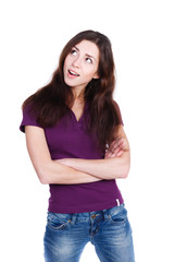 Obraz premium beautiful girl thinking