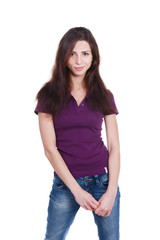 Obraz premium beautiful girl smiles isolated
