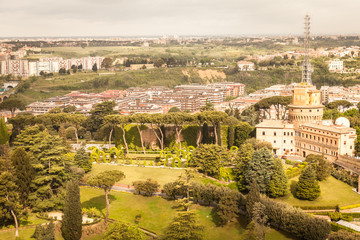 Fototapeta na wymiar Vatican City panoramic view from above