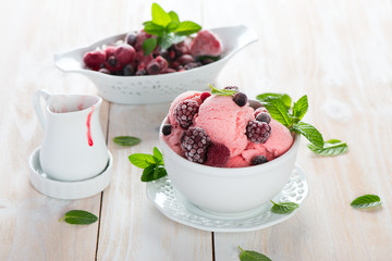 .Ice Cream with mix frozen berries