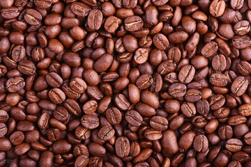 Texture of aroma fresh coffee beans