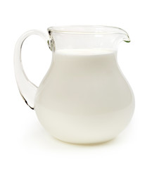 Jug of milk isolated on white background